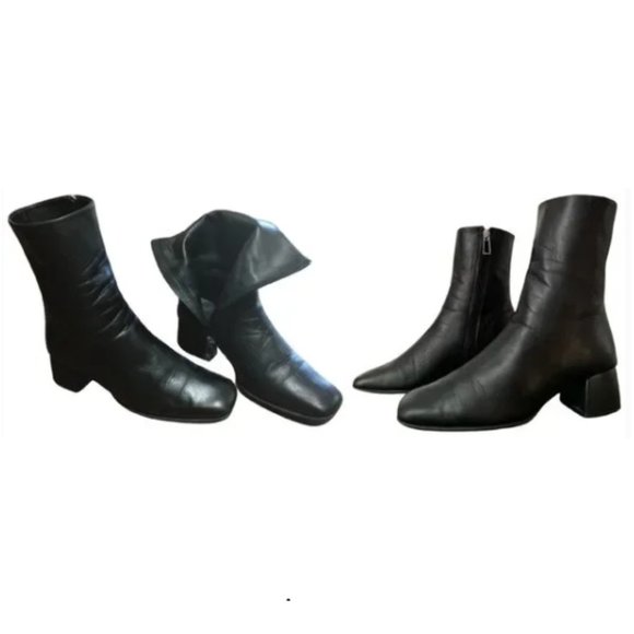 Mid Calf High Ankle Leather Sock Boots EU 38 - Picture 5 of 12